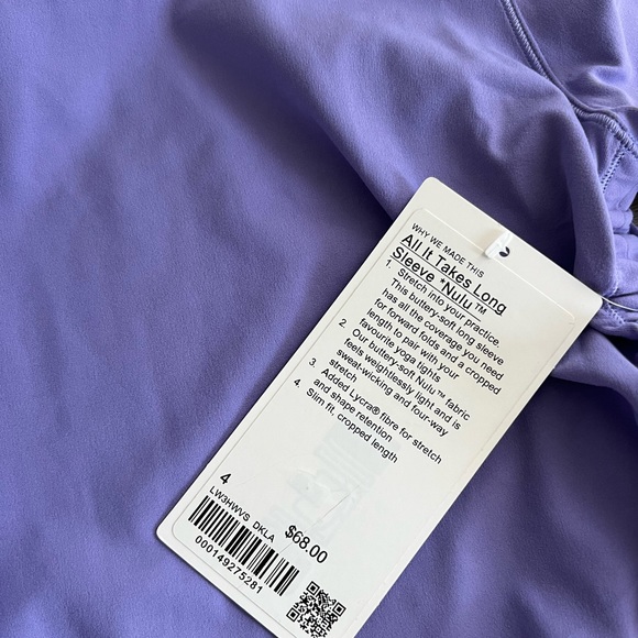 Lululemon All It Takes Long-Sleeve Shirt *Nulu
Dark Lavender - Picture 4 of 5